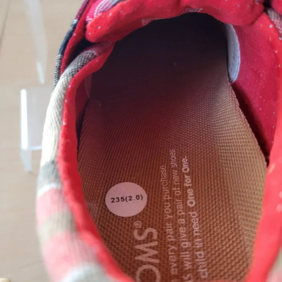NEW Tom’s Women’s Del Ray Tartan Plaid Sneaker - Red & Brown (Size 6½) - Picture 10 of 15